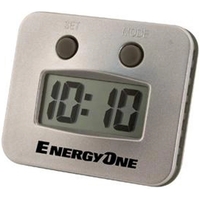 Environmentally-friendly clock with large LCD display is powered using just...