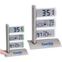 Triple display weather station alarm clock