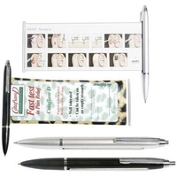 Metal clip banner message pen