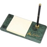 Marble desk set with pen and sticky notes
