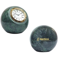 Marble ball paperweight with clock