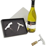 Aluminum corkscrew and wine stopper gift set