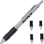 4-in-1 pen PDA stylus with silicone rubber grip