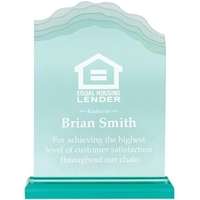 Jade acrylic award with wave top and base.... from ASI 31570 Advantage...