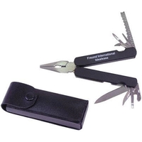 Fifteen function stainless steel multi-tool with pliers, screwdrivers, and...