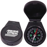 Black plastic liquid-filled compass with cover