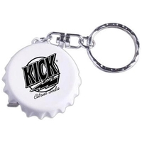 Bottle cap shaped key ring with 3' metal tape measure.... from ASI 31570...