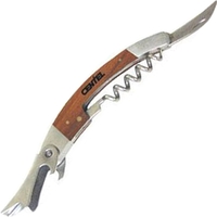 Waiter's corkscrew with walnut handle and 18-8 stainless steel blades.......