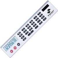 Silver calculator ruler with jumbo LCD display