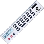 Silver calculator ruler with jumbo LCD display