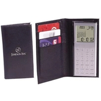 Wallet calculator/clock with calendar and world time