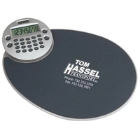 Ergonomic mouse pad with rotating calculator