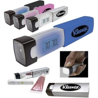 Pocket travel alarm clock with flashlight