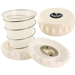 Collapsible travel cup with bottle opener lid