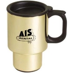 Gold-plated stainless steel commuter mug
