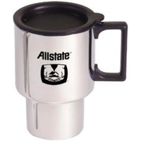 Chrome finish stainless steel commuter mug