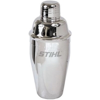 Highly polished 18/8 stainless steel martini shaker includes strainer lid...
