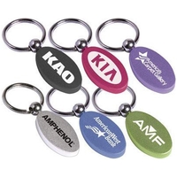 Solid aluminum oval key ring