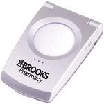 Auto-open travel alarm clock with touch light