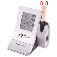 Radio controlled aluminum projector alarm clock with large LCD screen.......