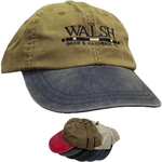 6-panel 2-tone, unstructured garment dyed cap