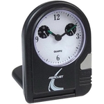 Folding travel alarm clock with lighted dial