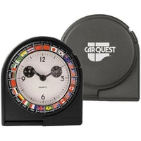 Travel alarm clock with world flag design around face.... from ASI 31570...