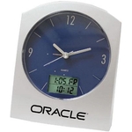 Dual-time digital/analog desk clock