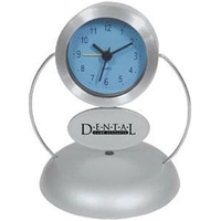 Rotating ad aluminum desk clock with alarm
