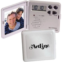 Mini recording/talking photo frame with clock