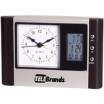 Desk clock with analog and digital display and thermometer