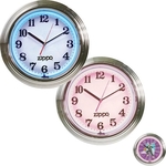 15" diameter, chrome plated 2-color flashing neon wall clock