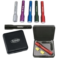 Anodized aluminum mini LED flashlight gift set