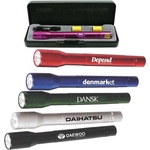 Anodized aluminum LED flashlight gift set