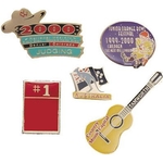 Photo-etched soft enamel lapel pins