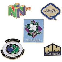 Soft enamel die-struck lapel pins