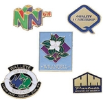 Soft enamel die-struck lapel pins