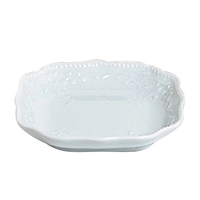 Bonbon square mint / candy dish with scrolled edge