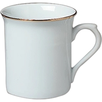 Mug with gold band and flared top