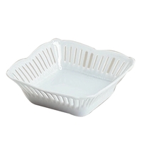 Bonbon thin square candy dish with openwork