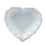 Bonbon heart shaped candy dish with openwork edge