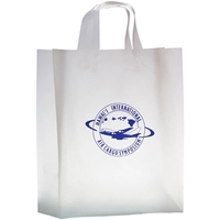 Clear Frosted Soft Loop Shopper Bag w/ Insert - Flexo Ink