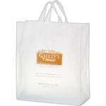 Clear Frosted Soft Loop Shopper Bag w/ Insert - Foil Stamp