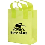 Color Frosted Soft Loop Shopper Bag with Insert - Flexo Ink