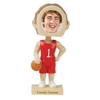 6 1/2" x 2 1/2" basketball player bobblehead with slip-in insert... from ASI...