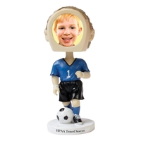 6 1/2" x 2 1/2" soccer player bobblehead with slip-in insert... from ASI...
