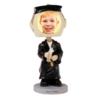 6 1/2" x 2 1/2" graduation bobblehead with slip-in insert section... from ASI...