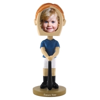 6 1/2" x 2 1/2" girls' softball bobblehead with slip-in insert... from ASI...