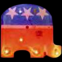 Custom Republican symbol flash lapel pin with flashing light.... from ASI...