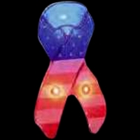 Custom US awareness ribbon flash lapel pin with flashing light.... from ASI...